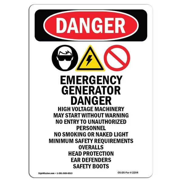 Safety Sign, OSHA Danger, 5